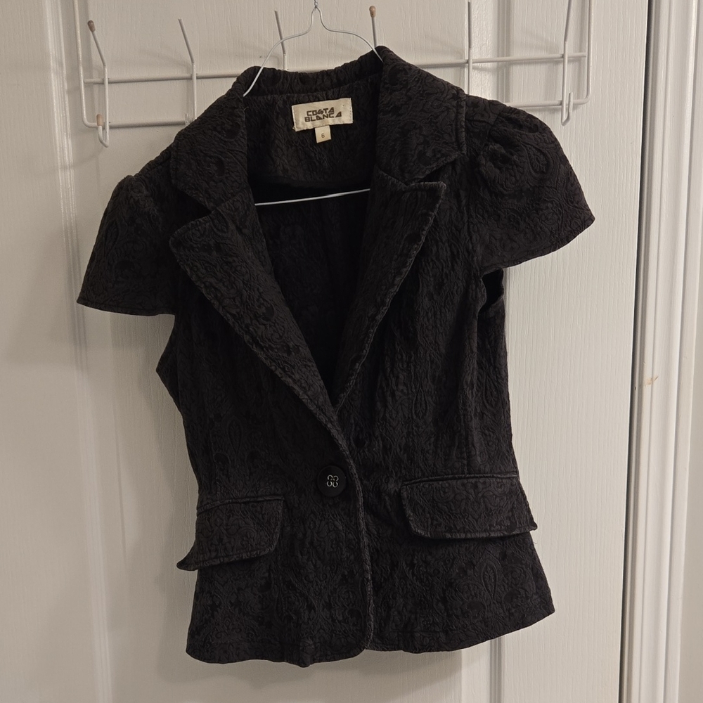Costa Blanca Black Short Sleeve Blazer